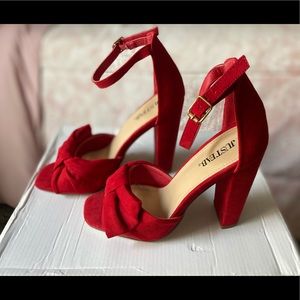 Just fab red chunky heels.